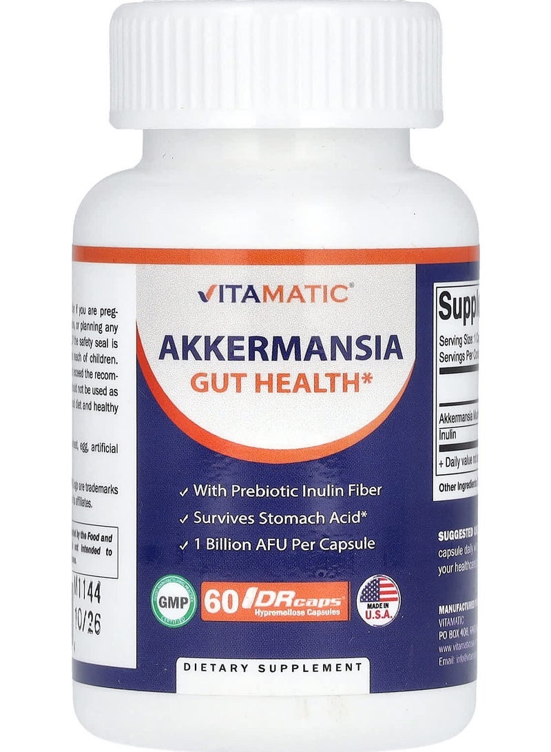 Vitamatic Akkermansia, 1 Billion AFU, 60 DRCaps