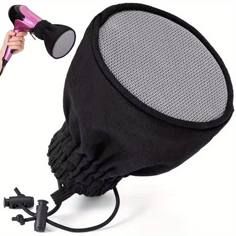 Black Double Layer Nylon Hair Dryer Diffuser Sock For Curling Hair - Image 1