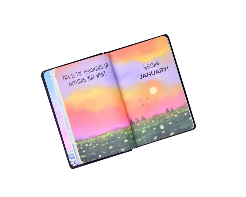 FACTOR NOTES 2025 Classic 12-Month Dated Planner: 100+ Stickers | Habit Tracker | Inspirational Quotes | Sleep & Mood Trackers | Vision Board | 3 Bookmarks | Inner Pocket (Starry Flowers) - Image 4