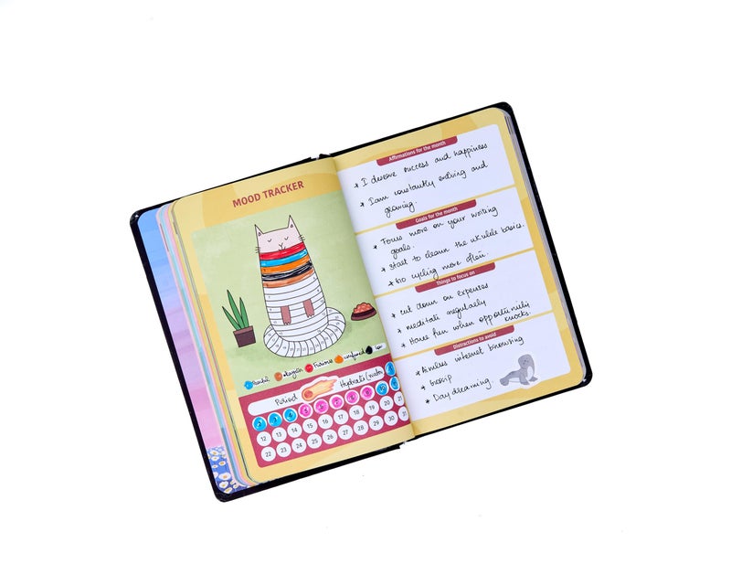 FACTOR NOTES 2025 Classic 12-Month Dated Planner: 100+ Stickers | Habit Tracker | Inspirational Quotes | Sleep & Mood Trackers | Vision Board | 3 Bookmarks | Inner Pocket (Starry Flowers) - Image 5