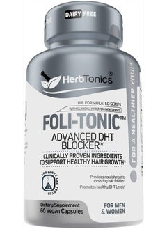 Herbtonics Foli-Tonic DHT Blocker & Hair Loss Supplement | Hair Thinning Treatment & Promotes Healthy Thicker Hair Growth (60 Count (Pack of 1))  - Image 1