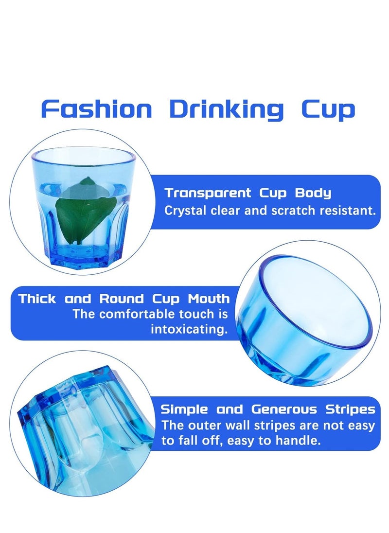 Beauenty Unbreakable Drinking Glasses - Set of 6, Colored Acrylic Drinkware Set, Reusable Plastic Cups, Small Water Tumblers for Family, Kids, Picnics, Parties, Juice, BPA Free, Dishwasher Safe  - Image 4