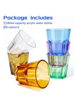 Beauenty Unbreakable Drinking Glasses - Set of 6, Colored Acrylic Drinkware Set, Reusable Plastic Cups, Small Water Tumblers for Family, Kids, Picnics, Parties, Juice, BPA Free, Dishwasher Safe  - Image 3