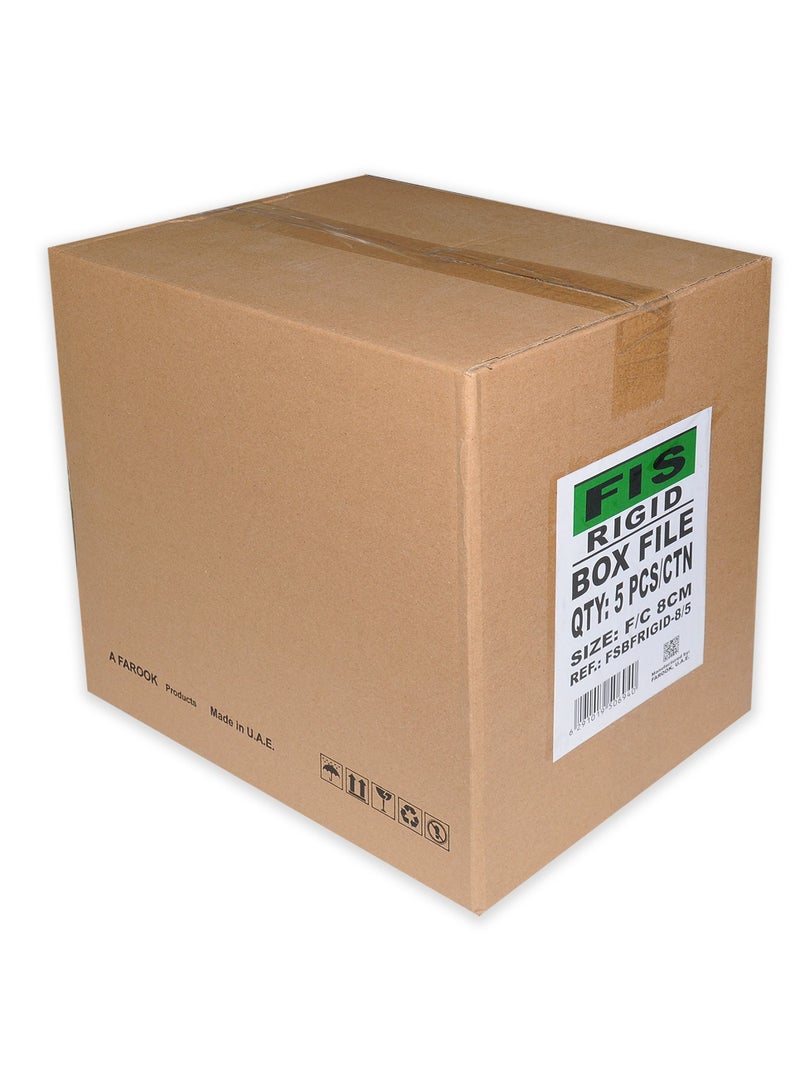 FIS عبوة من 5 ملفات صندوق صلب مغلف FIS (210x330 مم، العمود الفقري 8 سم، FSBFRIGID-8) - Image 4