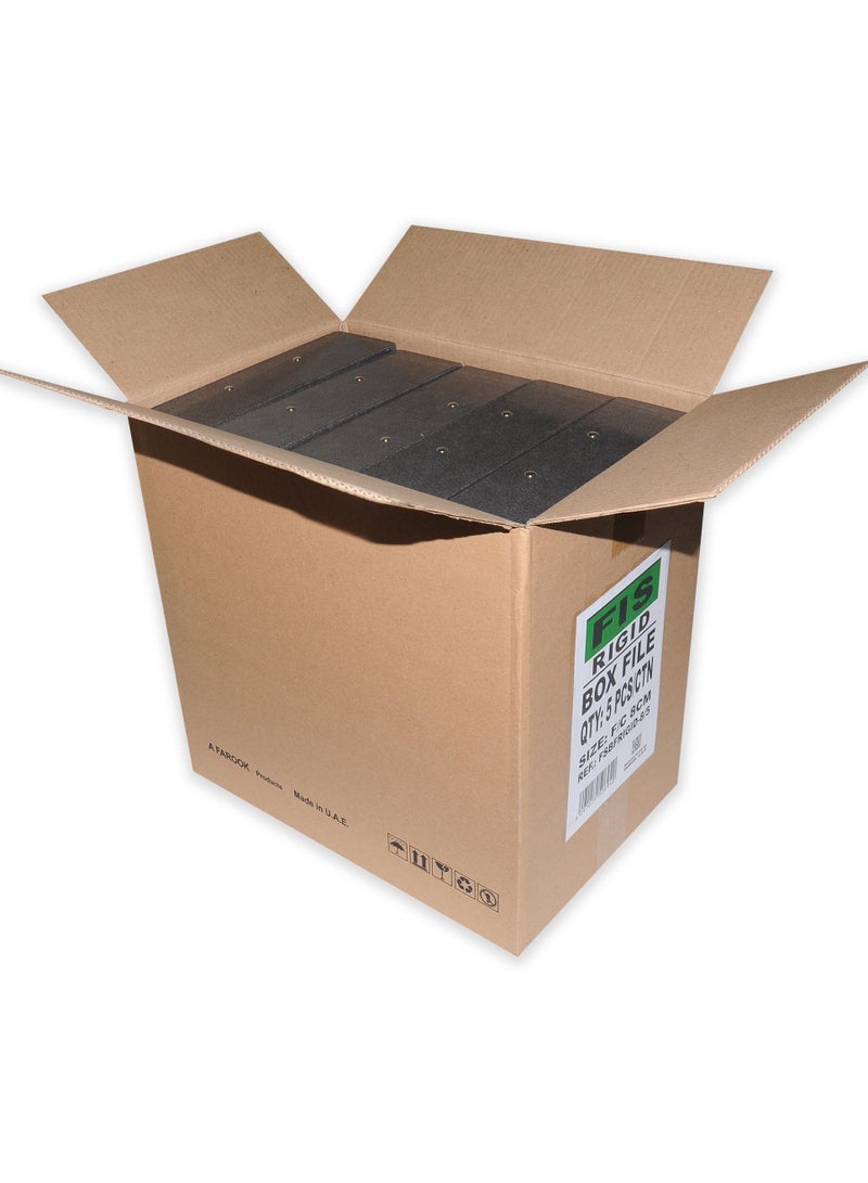 FIS عبوة من 5 ملفات صندوق صلب مغلف FIS (210x330 مم، العمود الفقري 8 سم، FSBFRIGID-8) - Image 3