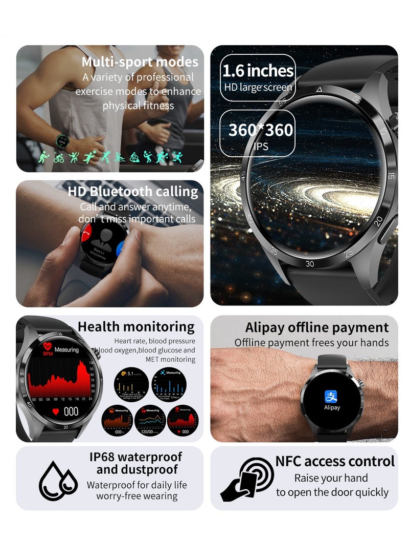 AROAQ WATCH GT 4 Pro Plus Smart Watch Men GPS 1.6 Inch AMOLED HD Screen IP68 Waterproof Long Battery Latest Smartwatch Black - Image 5