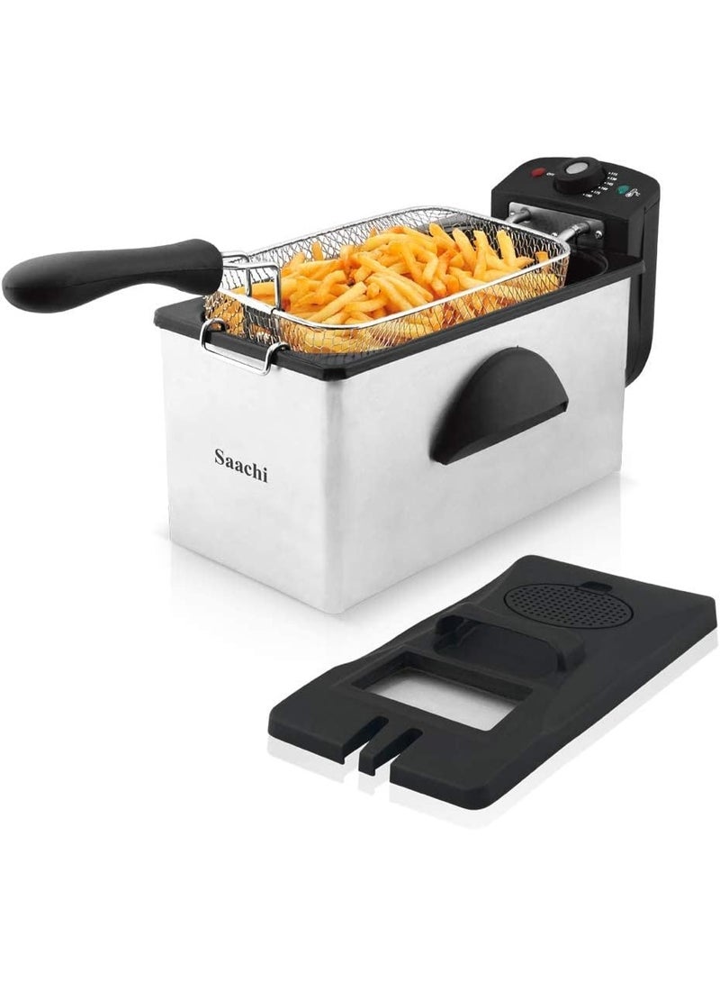 Sachi 3L Deep Fryer, Stainless Steel, Adjustable Temperature up to 190°C, Large Frying Basket, Removable Inner Pan, Overheat Protection, 2000W - Image 1