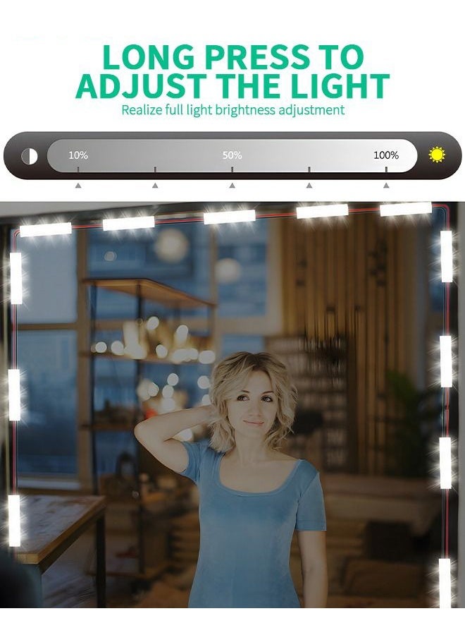 عربست طقم إضاءة LED لطاولة الزينة، مصابيح مرآة بطول 1.5 متر قابلة للتعتيم والتحكم باللمس، إضاءة LED بيضاء فائقة السطوع مناسبة لطاولات المكياج ومرايا الحمامات (المرآة غير مشمولة). - Image 3