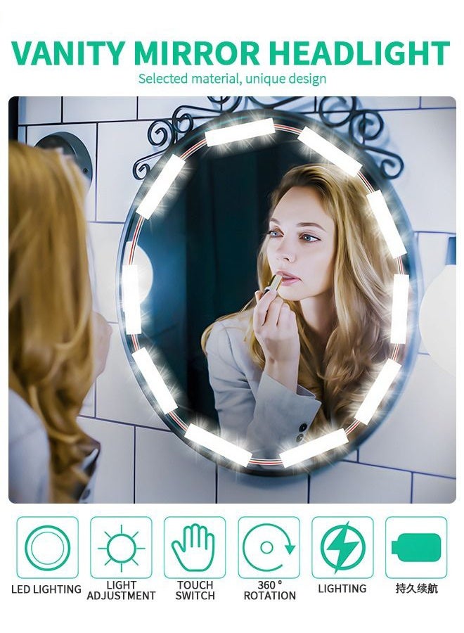 عربست طقم إضاءة LED لطاولة الزينة، مصابيح مرآة بطول 1.5 متر قابلة للتعتيم والتحكم باللمس، إضاءة LED بيضاء فائقة السطوع مناسبة لطاولات المكياج ومرايا الحمامات (المرآة غير مشمولة). - Image 2