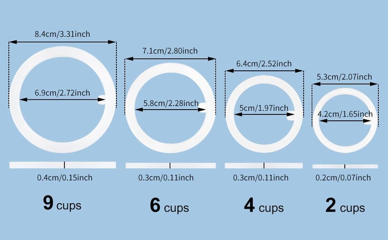 Sivaphe 9 Cup Stovetop Espresso Coffee Maker Replacement Infuser Parts Only for 450ml Stainless Steel Italian Moka Pot, 1 Filter and 3 Silicone Gasket Seals - Image 2