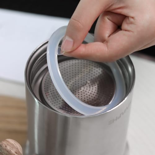 Sivaphe 9 Cup Stovetop Espresso Coffee Maker Replacement Infuser Parts Only for 450ml Stainless Steel Italian Moka Pot, 1 Filter and 3 Silicone Gasket Seals - Image 3