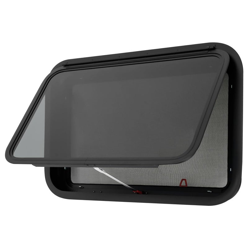 30 x 20 Inch Tinted RV Emergency Exit Window with Net Screen and Trim Ring for 1 1 2 or 2 Inch Wall - Image 2