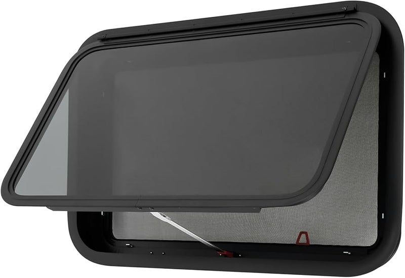 30 x 20 Inch Tinted RV Emergency Exit Window with Net Screen and Trim Ring for 1 1 2 or 2 Inch Wall - Image 1