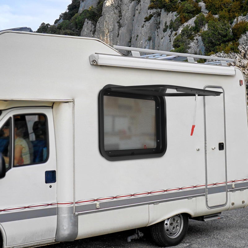 30 x 20 Inch Tinted RV Emergency Exit Window with Net Screen and Trim Ring for 1 1 2 or 2 Inch Wall - Image 4