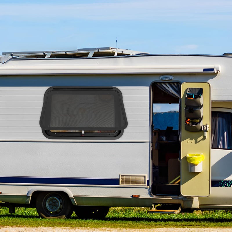 30 x 20 Inch Tinted RV Emergency Exit Window with Net Screen and Trim Ring for 1 1 2 or 2 Inch Wall - Image 3