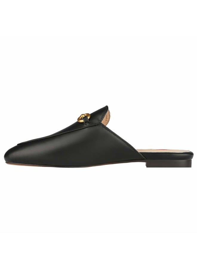 ARQA Mules for Women Leather Slip On Mule Backless Low Heel Loafers Slide Slippers Black - Image 3