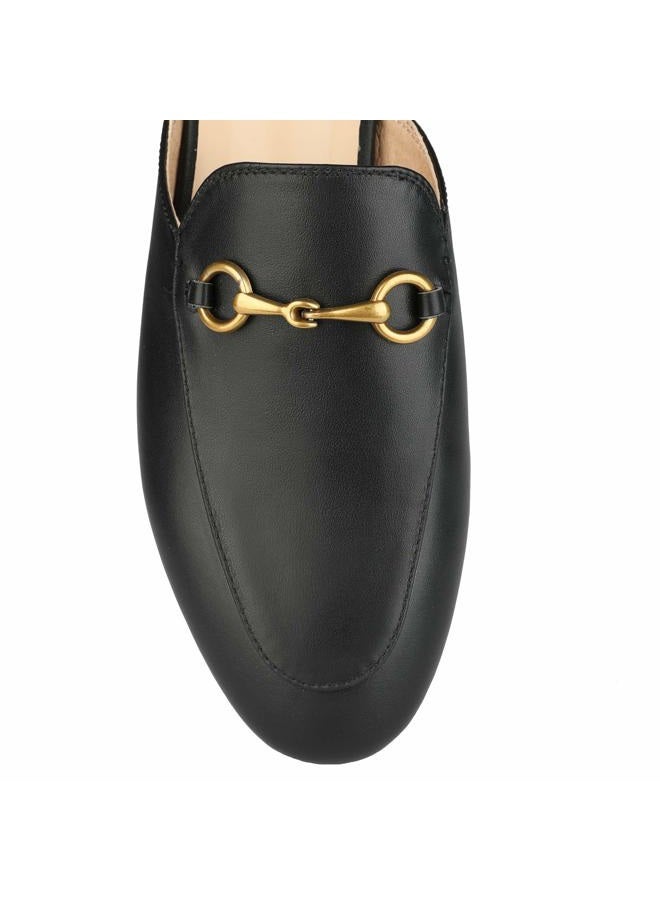 ARQA Mules for Women Leather Slip On Mule Backless Low Heel Loafers Slide Slippers Black - Image 5