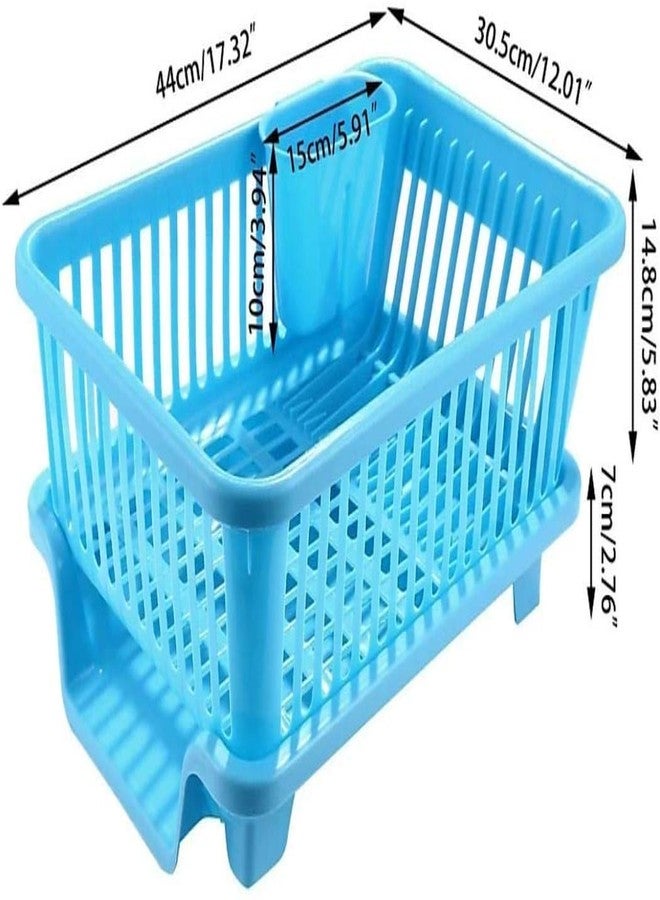 GLOWICK Multi Function Kitchen Sink Organizer Plate Rack/Utensil Holder Stand/Spoon Chopstick Holder Basket with Tray for Kitchen Utensil & Cutlery Storage Rack (1Pcs) - Image 2