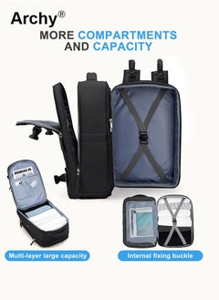 Archy Travel Backpack Carry-On with USB Charging Port Men Women 15.6-Inch Laptop Backpack  - Image 3