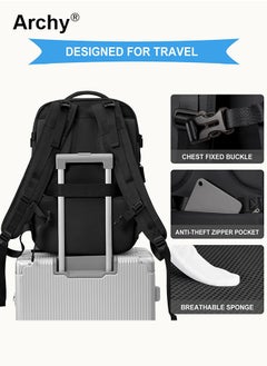Archy Travel Backpack Carry-On with USB Charging Port Men Women 15.6-Inch Laptop Backpack  - Image 5
