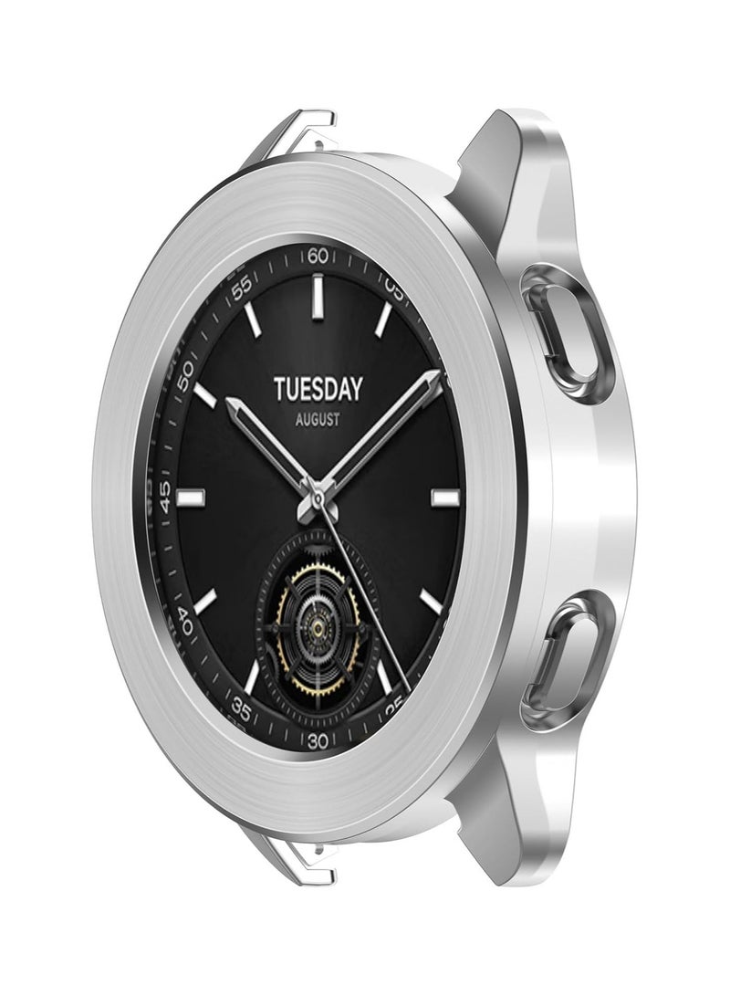 4 قطعة من حالة مرآة Xiaomi Watch S3 من البولي يوريثان (TPU) مع حافة معدنية، مضادة للصدمات، لينة ومتينة لساعات أجهزة الساعات الذكية ذات الحافة الأنيقة الملونة، سهلة التركيب والإزالة - Image 3