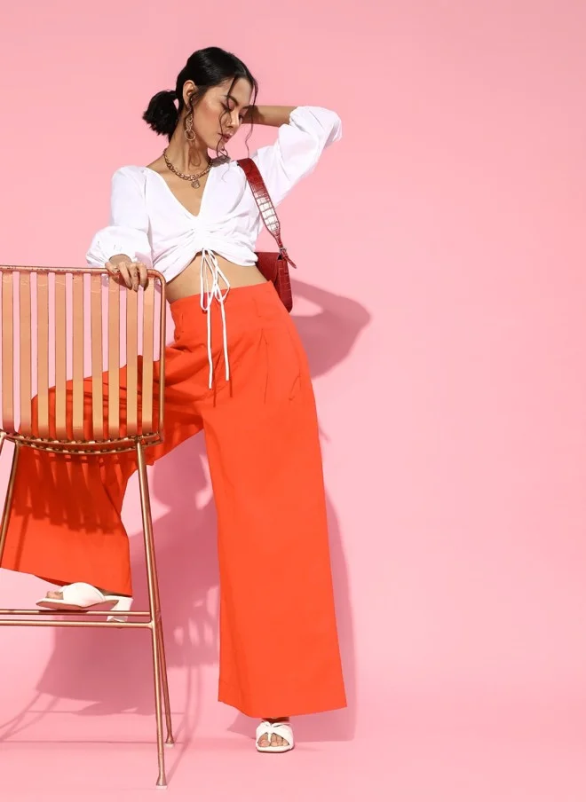 ساسافراس Red High-Rise Trousers for Women