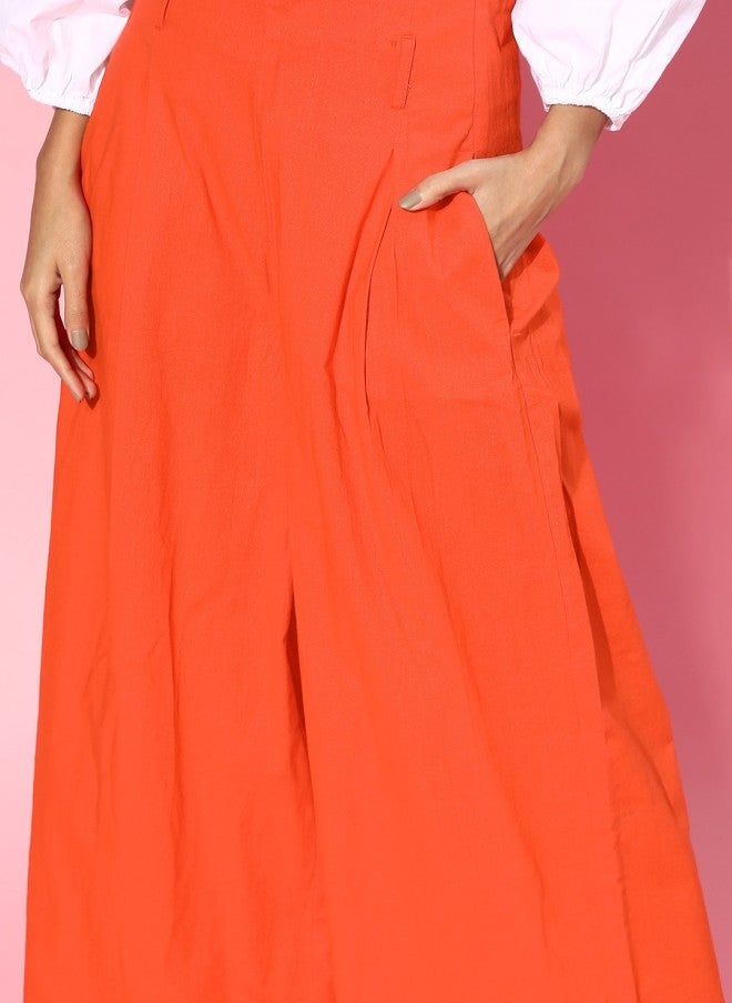 ساسافراس بنطلون نسائي أحمر بخصر مرتفع - Image 4