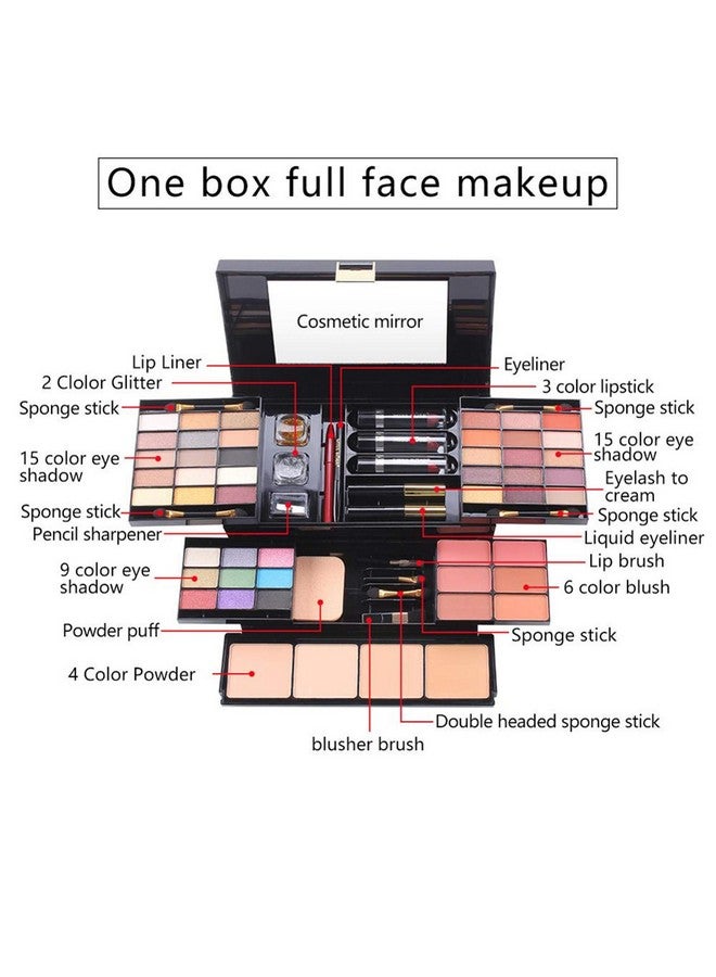 FantasyDay 54 Colors All In One Makeup Gift Set Holiday Birthday Beauty Cosmetic Essential Starter Bundle Include 39 Eyeshadow Palette 6 Blush 6 Sponge Stick 4 Compact Powder 3 Lipstick Eyeliner - Image 5