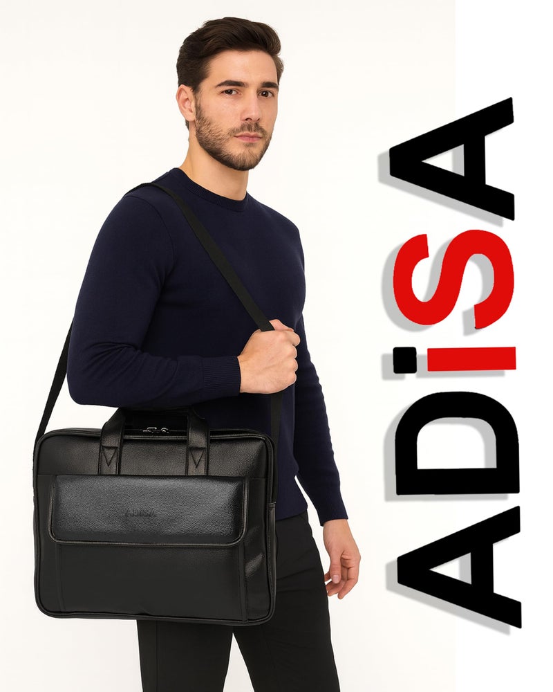 ADISA Laptop Messenger Office Bag Briefcase for Work for Men (LB6052-BLA) - Image 3