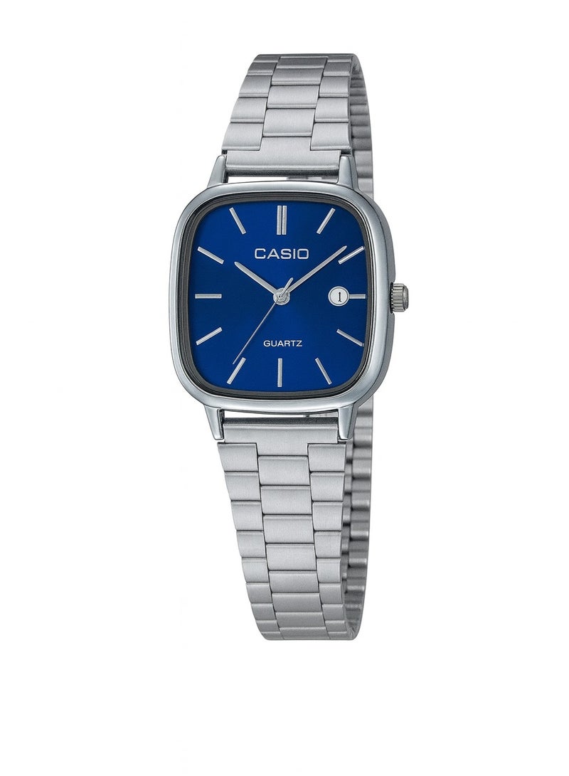 كاسيو ساعة يد كاسيو حريمي كوارتز – سوار ستانلس ستيل فضي ومينا أزرق