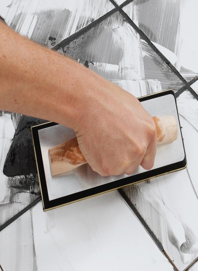 كيو إي بي عوامة جص مطاطية غير لاصقة من QEP مقاس 4 × 10.5 بوصة XL بمقبض خشبي، لون أسود (10070) - Image 3