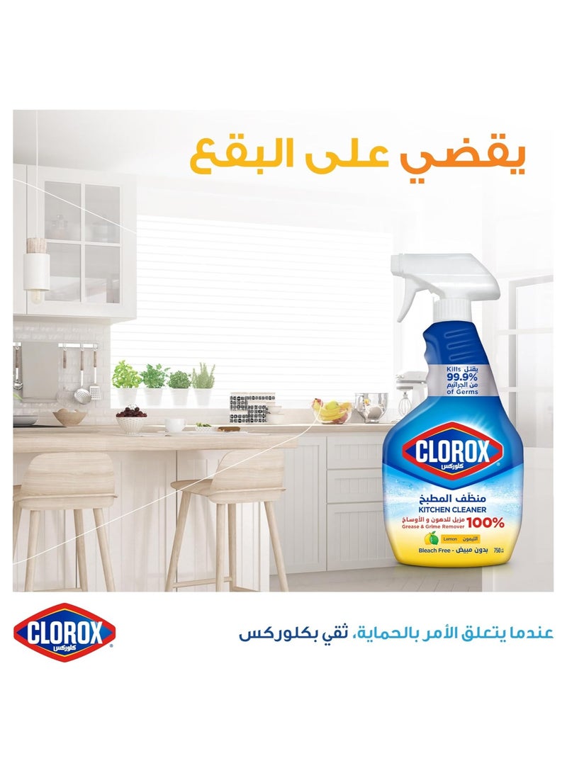 كلوركس بخاخ منظف المطبخ بدون مبيض، 100% مزيل للدهون و الأوساخ، برائحة الليمون، 750مل - Image 4