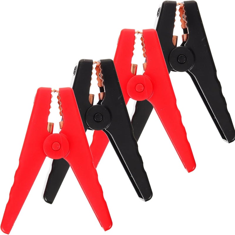 Flexible purchase choices Ipetboom 4pcs Car Battery Jumper Clamps Alligator Clips with Groove Copper-plated Boost Clamps Replacement for Automotive Emergency Starting Affordable fast purchase options Periodic stock arrangement Multi item matching Global light sturdy raw material Local inventory listed item Multi-use detailed build Dense area priority deliver All choice modern design Diverse operating method fit Various fittings Repeated assemble detach compatible KSA stocked goods Light sturdy raw material Backup reserve local stock Working day delivery service Wet anti slip Intra-city fast distribution On-demand local restock Versatile application In-house warehouse packing Global sizing options Anti topple design Fixed & portable compatible Dense material - Image 1