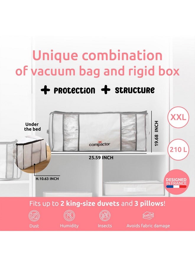 COMPACTOR Semi-Rigid Vacuum Storage Bag, Polypropilene + Nylon Space Saver Vacuum Storage Bag, Cube Storage Organizer with Compressed Storage Bag Vacuum Sealed for Wardrobe Organizing, Moving with White Semi-Rigid Box by Compactor (XX-Large, White | LIFE)  - Image 3