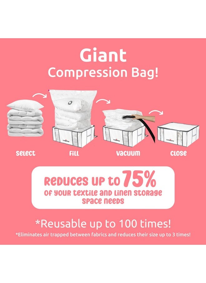 COMPACTOR Semi-Rigid Vacuum Storage Bag, Polypropilene + Nylon Space Saver Vacuum Storage Bag, Cube Storage Organizer with Compressed Storage Bag Vacuum Sealed for Wardrobe Organizing, Moving with White Semi-Rigid Box by Compactor (XX-Large, White | LIFE)  - Image 2