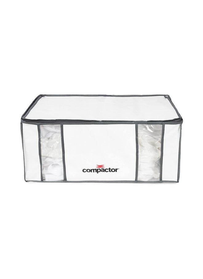 COMPACTOR Semi-Rigid Vacuum Storage Bag, Polypropilene + Nylon Space Saver Vacuum Storage Bag, Cube Storage Organizer with Compressed Storage Bag Vacuum Sealed for Wardrobe Organizing, Moving with White Semi-Rigid Box by Compactor (XX-Large, White | LIFE)  - Image 1