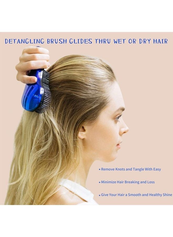 79STYLE 3pcs Detangler Hair Brush Tangle Free Hair Brushes Detangling No Pain Hair Comb For Women, Men, Kids Wet, Dry Curly Hair Accessory (Reflective 3Colors -Size 7.4 Inch)  - Image 2