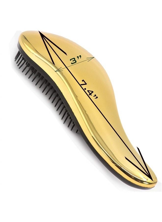 79STYLE 3pcs Detangler Hair Brush Tangle Free Hair Brushes Detangling No Pain Hair Comb For Women, Men, Kids Wet, Dry Curly Hair Accessory (Reflective 3Colors -Size 7.4 Inch)  - Image 5