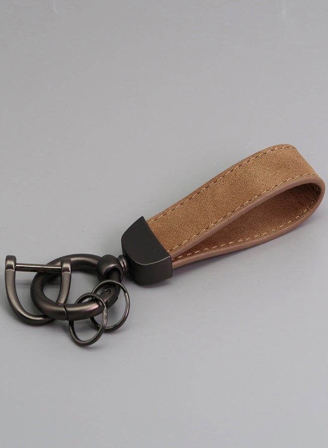 2pack Leather Keychain Accessories Key Ring 360 Degree Rotatable Snap Swivel and Anti-Lost D-Ring Metal Key Chains for Men and Women - Image 4