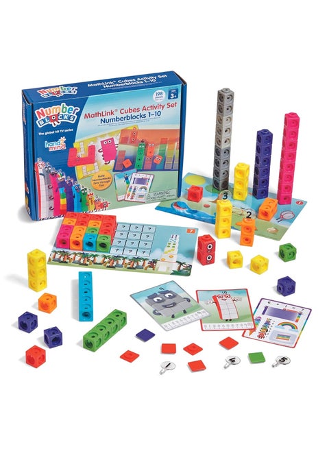 MathLink Cubes Numberblocks 1-10 Activity Set, 30 Activities Linked to TV Episodes, Math Cubes, Counting Toys, Base Ten Blocks, Montessori Math, Counters for Kids Math, Kindergarten Toys