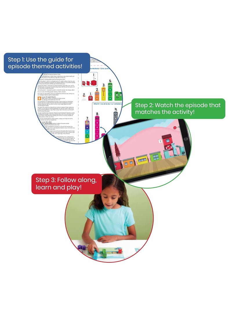hand2mind - MathLink Cubes Numberblocks 1-10 Activity Set, 30 Activities Linked to TV Episodes, Math Cubes, Counting Toys, Base Ten Blocks, Montessori Math, Counters for Kids Math, Kindergarten Toys - Image 1