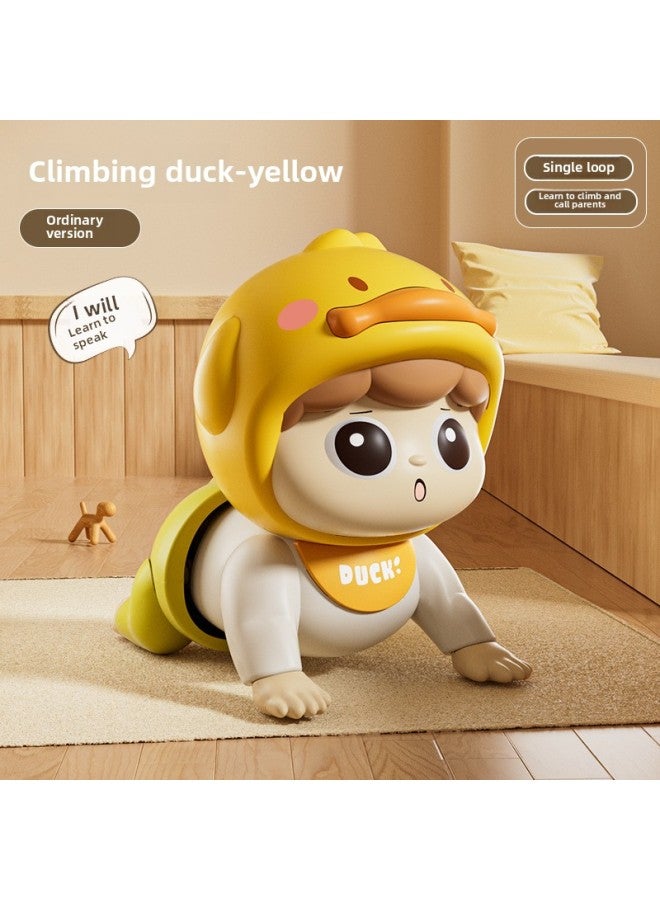 Baby Toys 0-1 Years Old Learning Crawling Guide Head-up Practice Training Puzzle Early Education Electric Baby Climbing Newborn Toys-Color:Yellow-baby Climbing Basic Edition/single Loop-e-commerce B  - Image 1