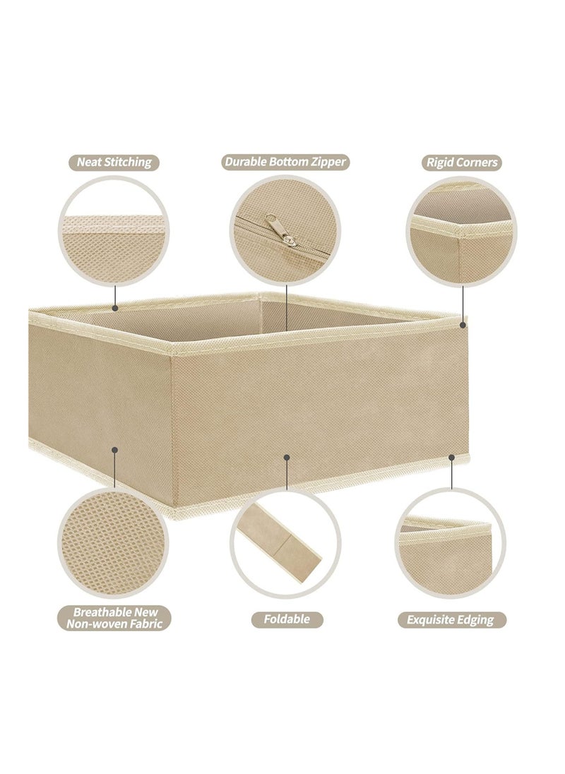DUNISO Clothing Storage Organizers, 12 Set Foldable Underwear Drawer Organizer And Closet Dividers, Storage Box For Clothes, Socks, Underwear(Beige)  - Image 5