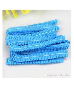 Generic 100 Pieces Disposable Caps, Elastic Hair Net Dust Cover, Kitchen Head Cover, Blue  - Image 4