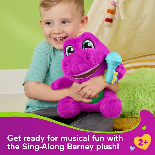 Barneys World Toddler Toys by FisherPrice Barney Tall Plush 105 inch Figure with Sounds Soft Texture for Play Kids Ages 2 Years - Image 5
