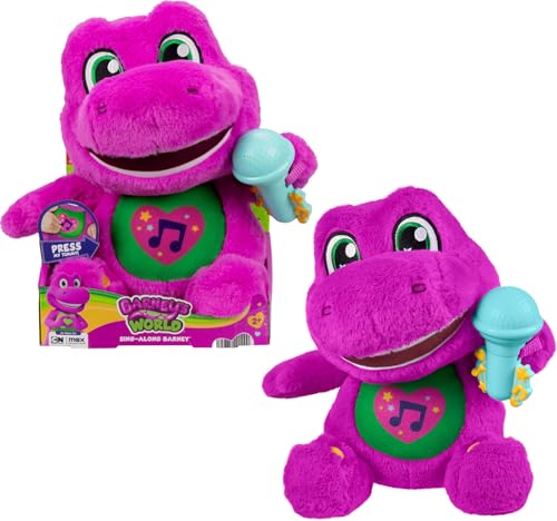 Barneys World Toddler Toys by FisherPrice Barney Tall Plush 105 inch Figure with Sounds Soft Texture for Play Kids Ages 2 Years - Image 1
