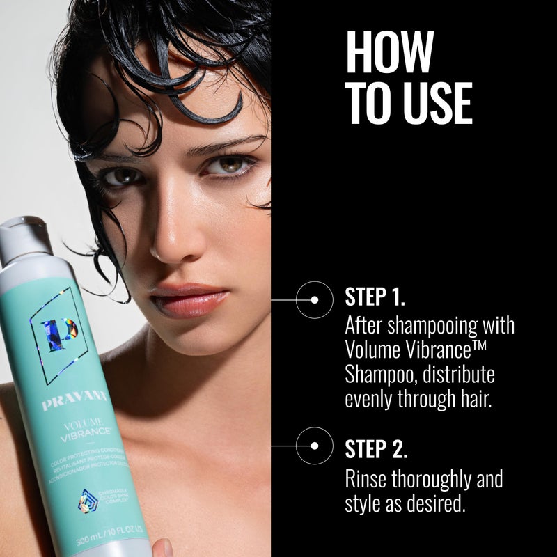 Pravana Volume Vibrance Conditioner | Adds Lightweight Volume, Lift & Fullness | For Fine, Color Treated Hair | Strengthens & Reduces Breakage | Chromasilk Enhances Shine & Protection | 10 Fl Oz - Image 4