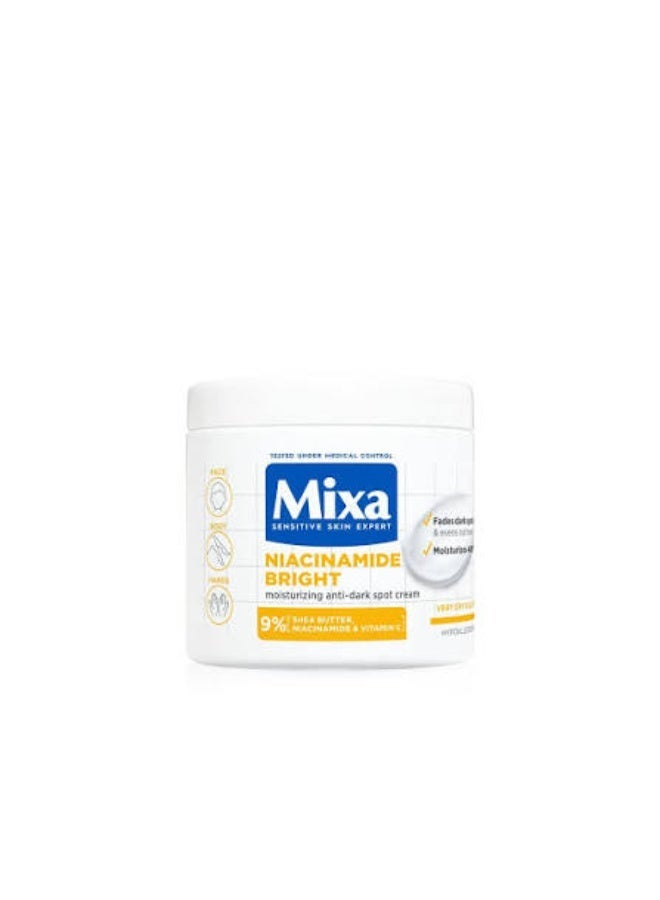 Mixa Niacinamide Bright Moisturizing Anti-Dark Spot Cream 400ml - Image 1