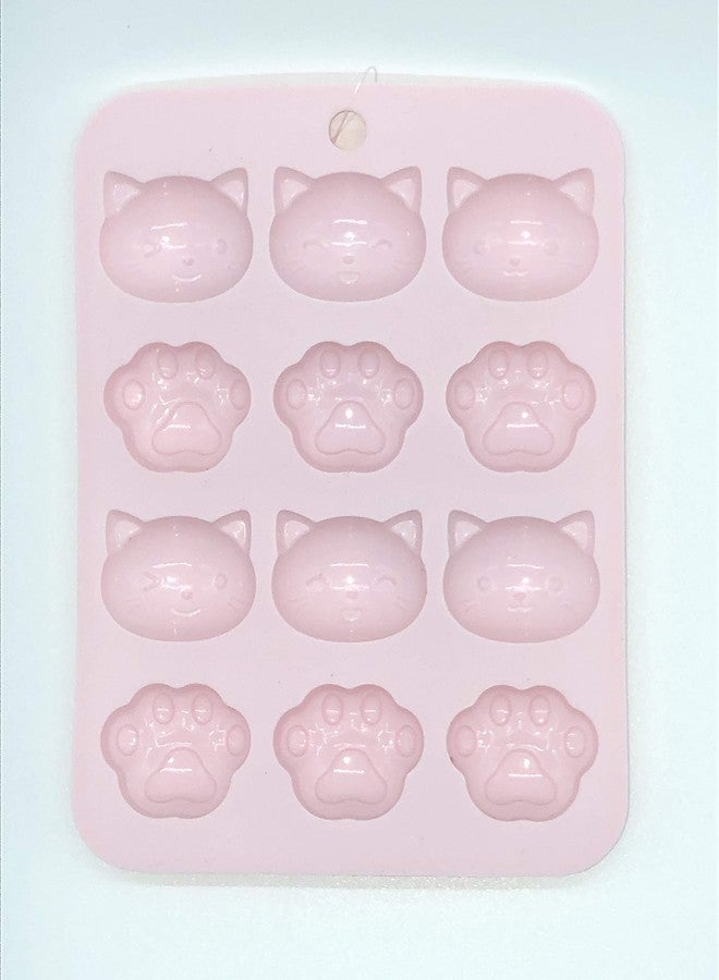 Daiso Silicone Chocolate Mold Cat and Cat's Sole (Pink) - Image 2