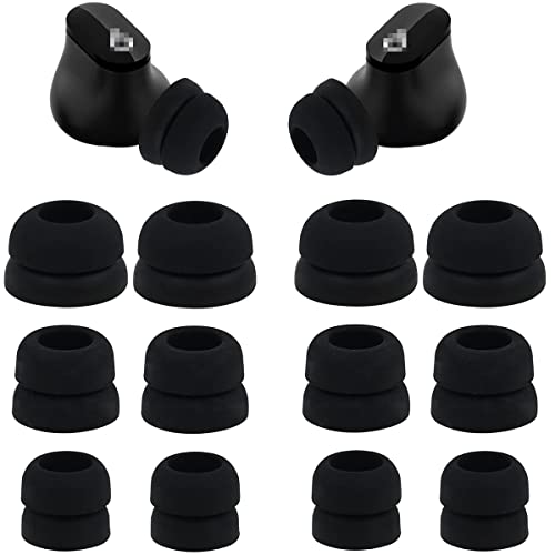 JNSA Ear Tips Compatible with Beats Studio Buds, 6 Pairs Double Flange Silicone Eartips Earbuds Earplug Ear Cap Replacement for Beats Studio Buds, S/M/L Size (Black) DF6PB - Image 1